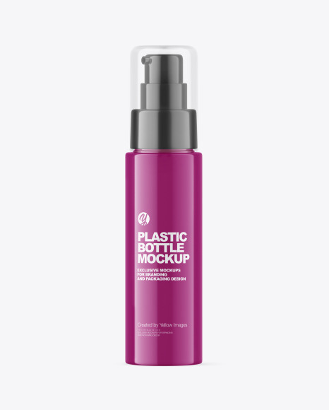 Glossy Plastic Sanitizer Bottle Mockup