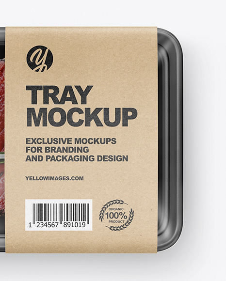 Plastic Tray W  Meat Mockup PSD #1