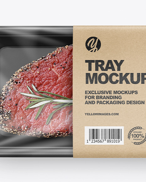 Download Plastic Tray W Meat Mockup In Tray Platter Mockups On Yellow Images Object Mockups