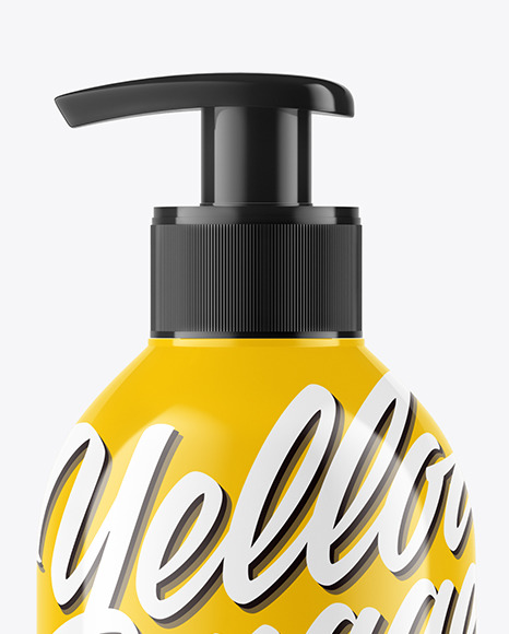 Glossy Pump Bottle Mockup PSD #2