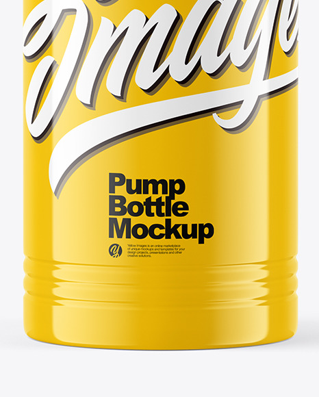Glossy Pump Bottle Mockup PSD #1