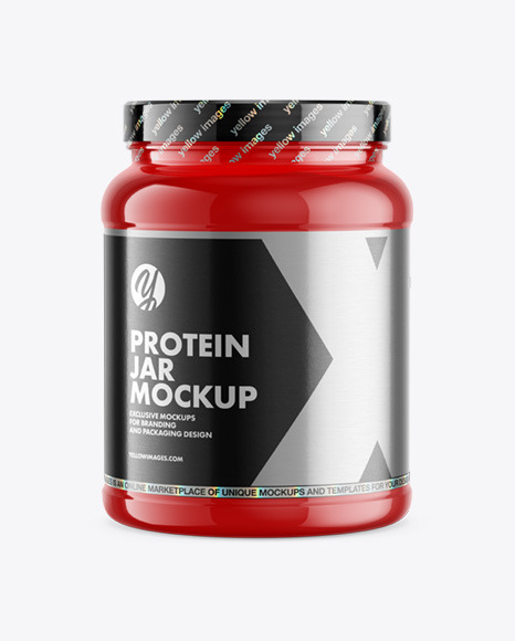 Clear Protein Jar Mockup PSD #2