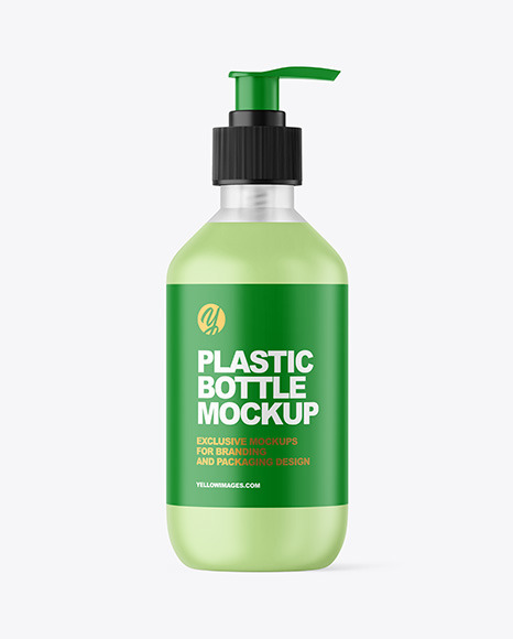 Frosted Cosmetic Bottle with Pump Mockup