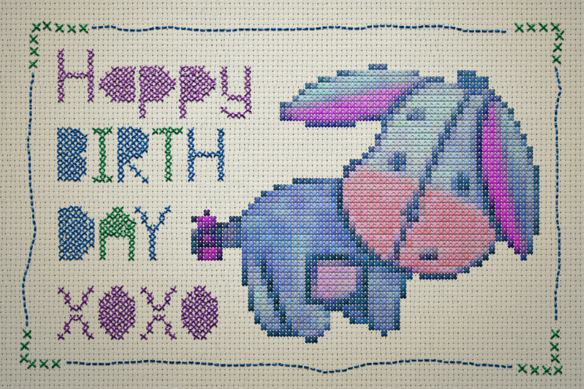 Cross Stitch Photoshop Action In Actions Presets On Yellow Images Creative Store