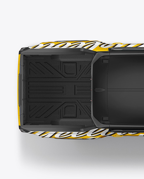 Electric Pickup Truck Mockup   Top View PSD #2