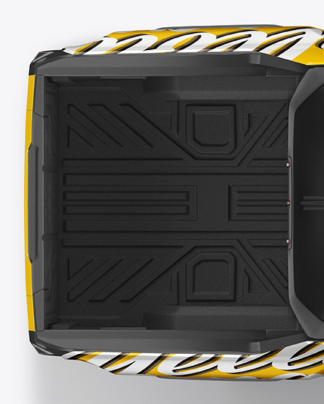 Electric Pickup Truck Mockup   Top View PSD #1