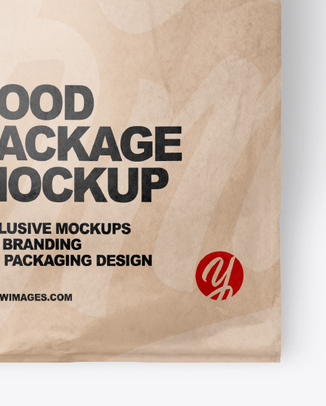 Download Kraft Package With Bread Mockup In Bag Sack Mockups On Yellow Images Object Mockups