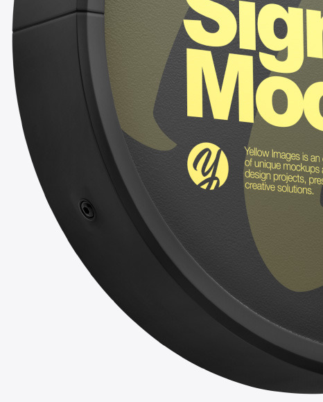 Plastic Round Signboard Mockup PSD #1