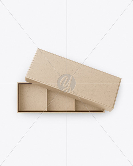 Download Opened Kraft Paper Box Mockup In Box Mockups On Yellow Images Object Mockups