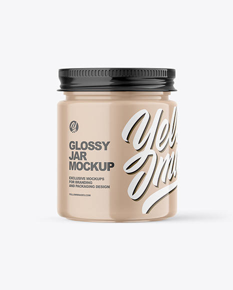 Glossy Cosmetic Jar with Metallic Cap Mockup PSD #2