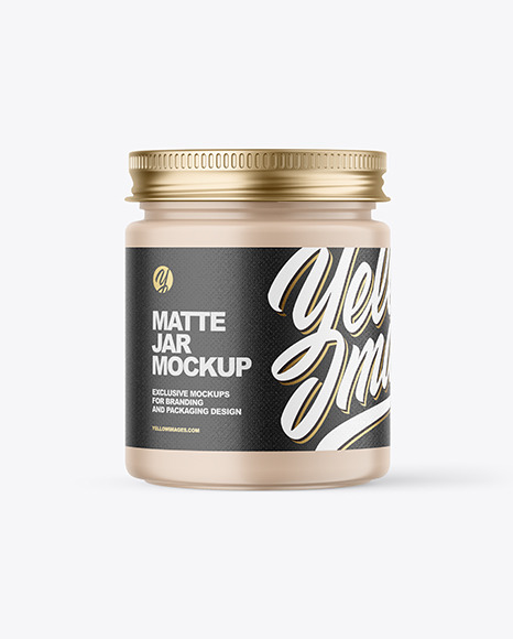 Matte Cosmetic Jar with Metallic Cap Mockup