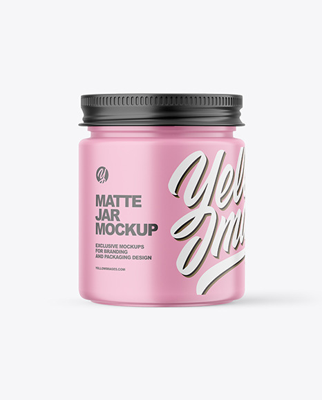 Matte Cosmetic Jar with Metallic Cap Mockup PSD #3