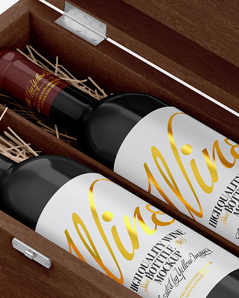 Wooden Box W  Glossy Bottles Mockup PSD #7