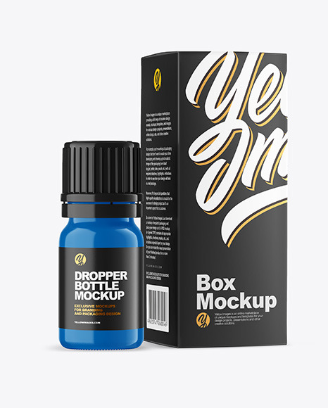 Glossy Bottle with Box Mockup PSD #2