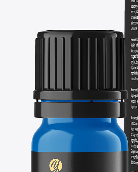 Glossy Bottle with Box Mockup PSD #1