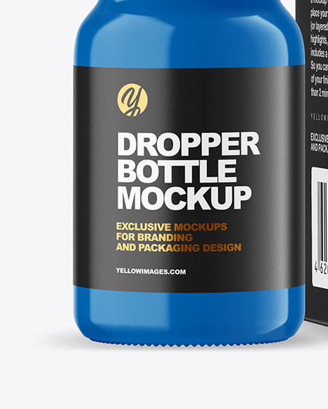 Download Glossy Bottle With Box Mockup In Bottle Mockups On Yellow Images Object Mockups