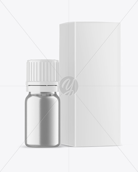 Metallic Bottle with Box Mockup PSD #3