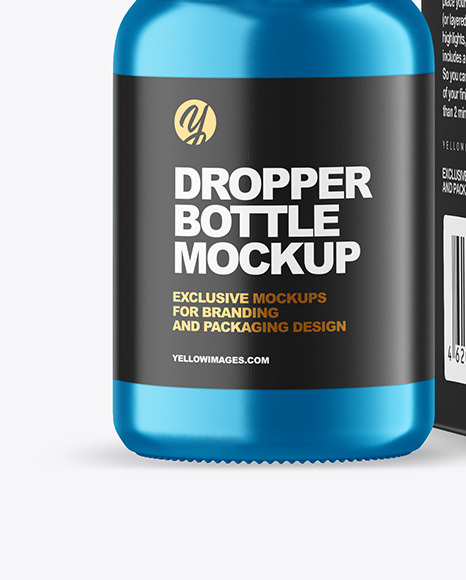 Metallic Bottle with Box Mockup PSD #6