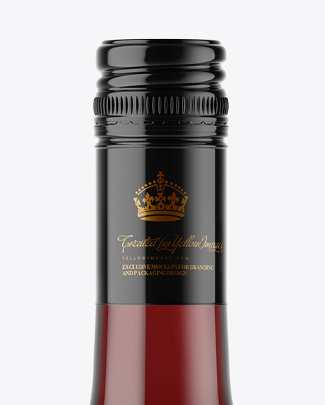 Clear Glass Red Wine Bottle with Screw Cap Mockup PSD #1