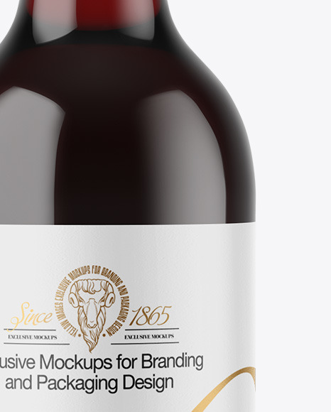 Clear Glass Red Wine Bottle with Screw Cap Mockup PSD #6