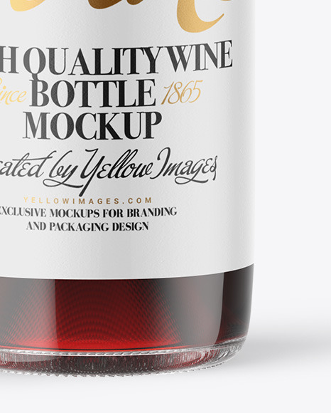 Clear Glass Red Wine Bottle with Screw Cap Mockup PSD #7