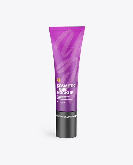 Matte Cosmetic Tube w  Box Mockup PSD #1