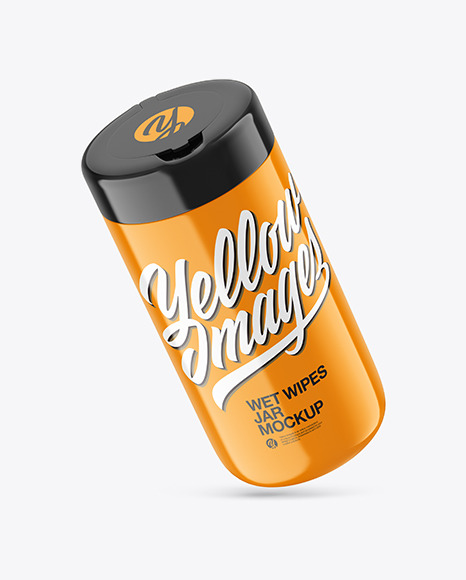 Glossy Wet Wipes Jar Mockup