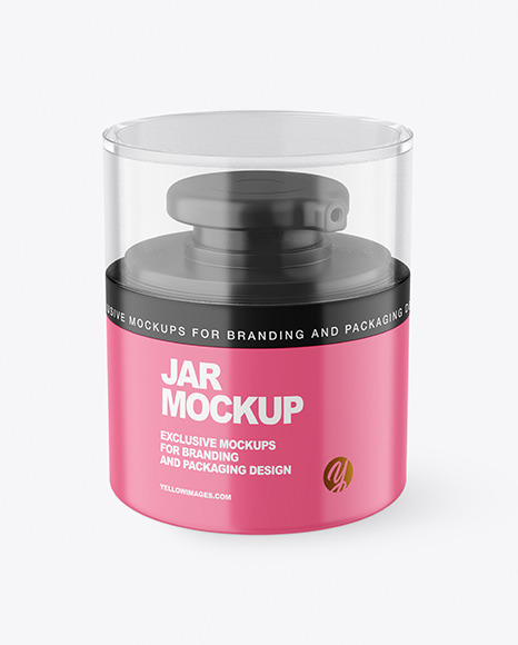 Matte Cosmetic Jar with Pump Mockup
