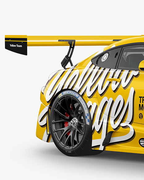 Sport Car Mockup   Half Side View PSD #1