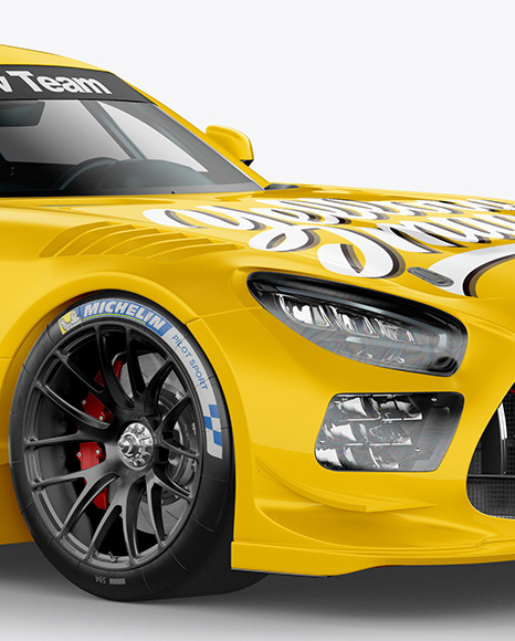 Sport Car Mockup   Half Side View PSD #6