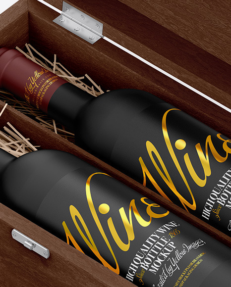Wooden Box W  Matte Bottles Mockup PSD #7