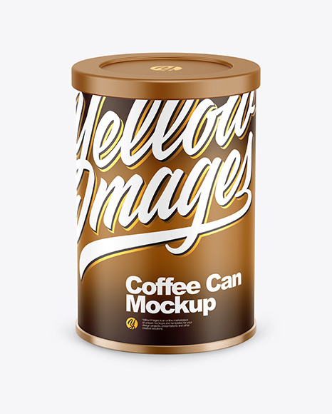 Coffee Tin Can with Matte Finish Mockup PSD #2