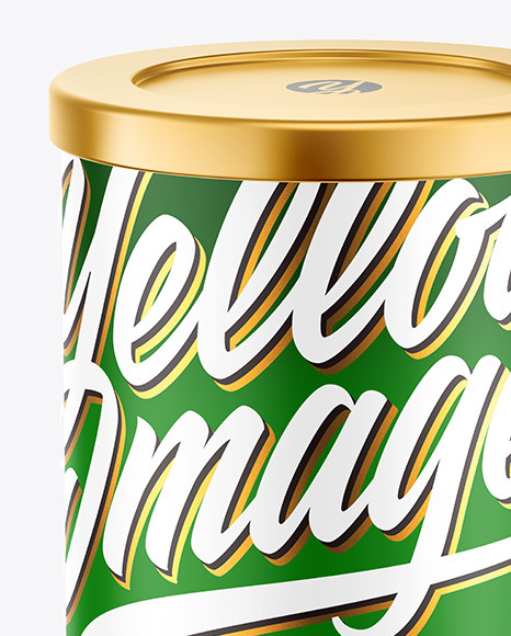 Coffee Tin Can with Matte Finish Mockup PSD #4