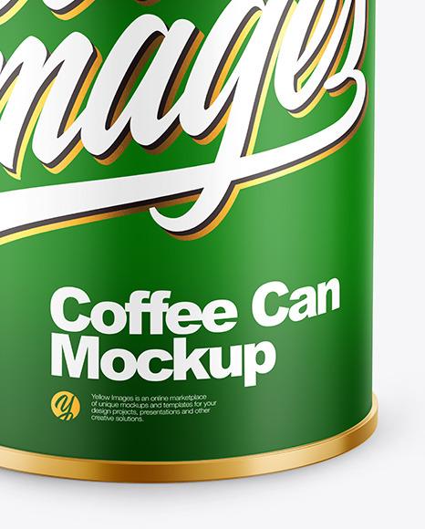 Coffee Tin Can with Matte Finish Mockup PSD #5