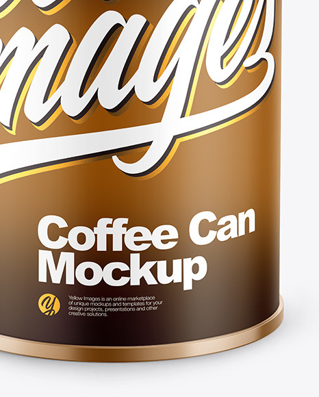 Coffee Tin Can with Matte Finish Mockup PSD #7