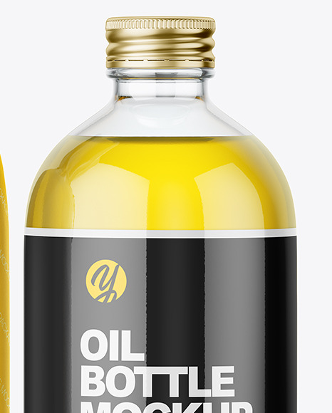 Glass Oil Bottle With Paper Wrapping Packaging Mockup PSD #7