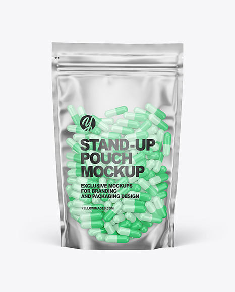 Frosted Plastic Pouch w  Pills Mockup PSD #2