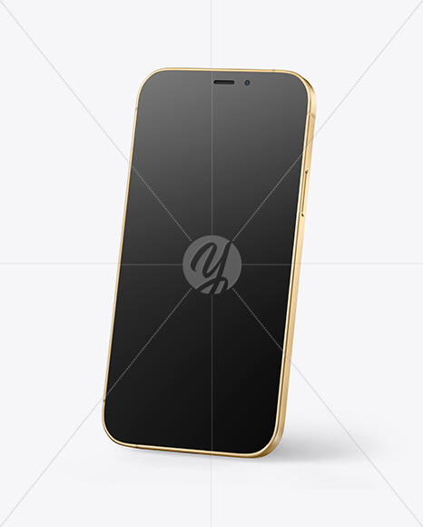 Download Apple iPhone 12 Pro Max Gold Mockup in Device Mockups on Yellow Images Object Mockups