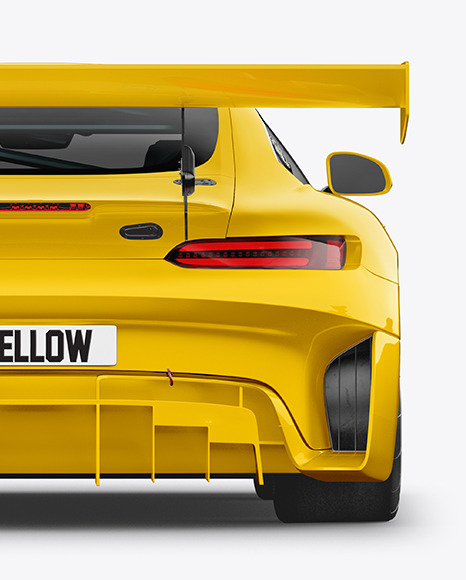Sport Car Mockup   Back View PSD #2
