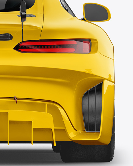 Sport Car Mockup   Back View PSD #1
