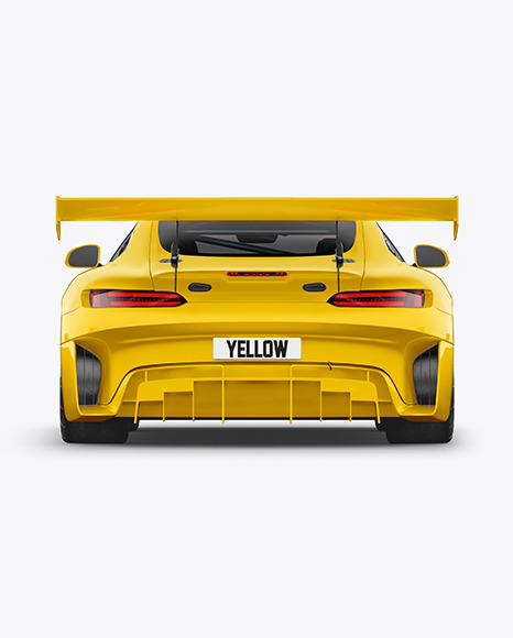 Sport Car Mockup   Back View PSD #6