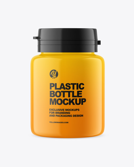 Glossy Plastic Jar Mockup