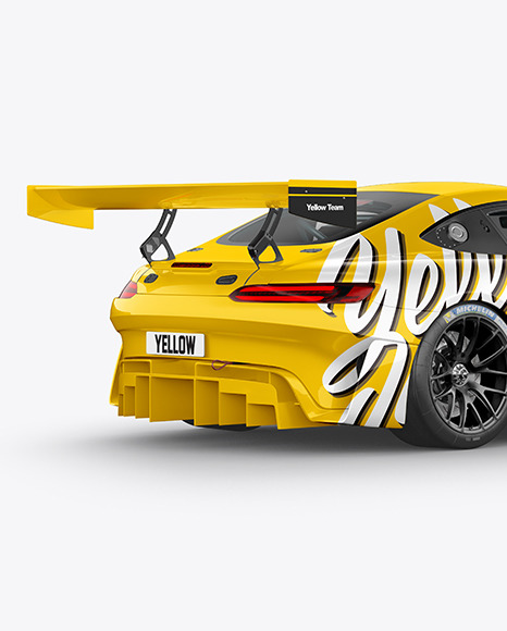Sport Car Mockup   Back Half Side View PSD #2