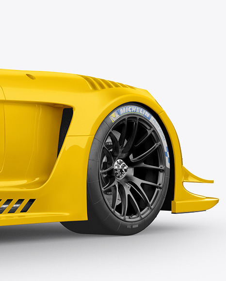 Sport Car Mockup   Back Half Side View PSD #6