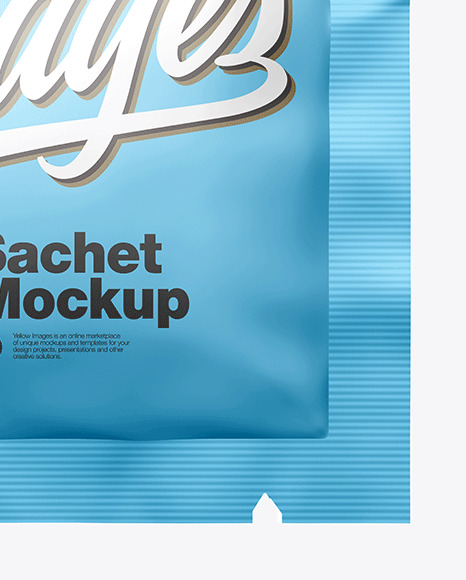 Matte Metallic Square Sachet Mockup PSD #2