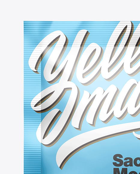 Matte Metallic Square Sachet Mockup PSD #1