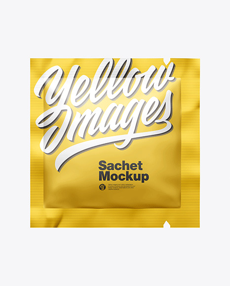 Matte Metallic Square Sachet Mockup PSD #6
