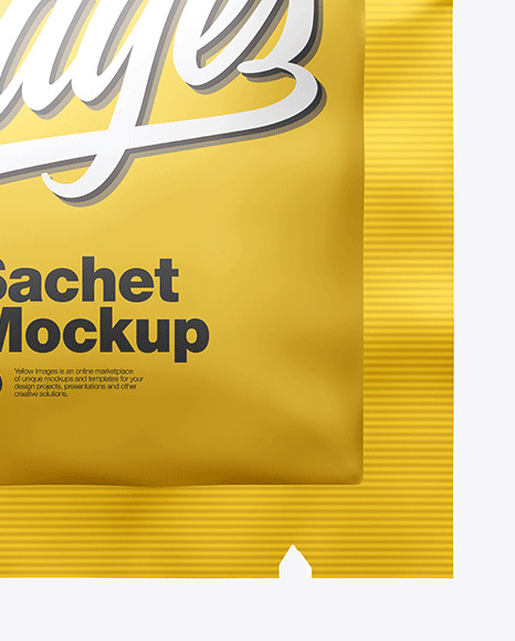 Matte Metallic Square Sachet Mockup PSD #7