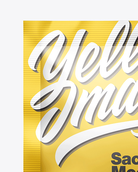 Matte Metallic Square Sachet Mockup PSD #5