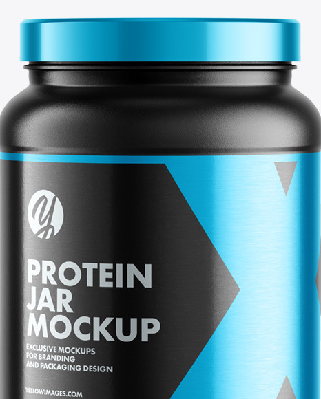 Matte Protein Jar Mockup PSD #7